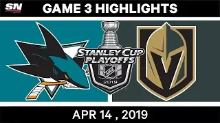 NHL Highlights | Sharks vs Golden Knights, Game 3 – April 14, 2019