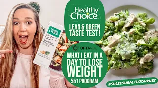 VLOG // WHAT I EAT IN A DAY TO LOSE WEIGHT + FROZEN HEALTHY CHOICE MEAL LEAN AND GREEN TASTE TEST!