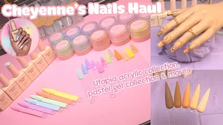 Cheyenne’s Nails Haul | Acrylic Powders, Glitter Acrylics, Gel Polish Collection Swatching 🌸 Spring