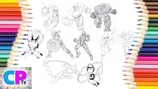 Iron Man,Fantastic 4,Superman,Spiderman,Batman ...Coloring,All Superheros Drawing/Coloring Pages  Tv