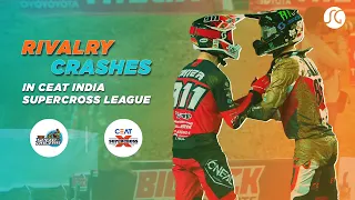 Intense Rivalry Crashes During CEAT India Super Cross League S1 | Dirt Bike Racing Highlights