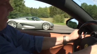 800 HP Koenigsegg CCR Evo vs 620 HP Ferrari 599 GTB Fiorano F1 UNCUT