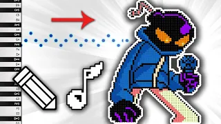What WHITTY Sounds Like on Piano - Draw and Listen - MIDI Art - How To Draw - Pixel Art - FNF