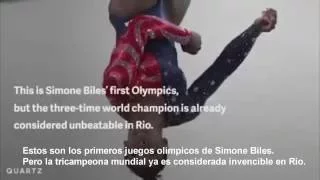 La gimnasta Simone Biles desafiando la física