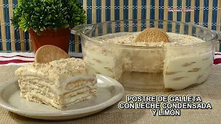 FABULOSO POSTRE DE GALLETA CON LECHE CONDENSADA Y LIMÓN solo 4 Ingredientes sin cocinar nada