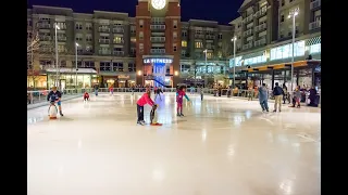 Pentagon Row Outdoor Ice Skating, Arlington, VA, USA.