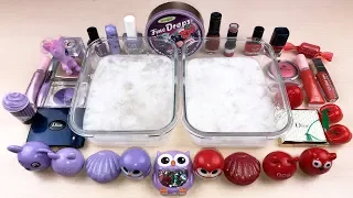 Purple vs Red ! Mixing Makeup Eyeshadow Into Slime ! Satisfying Slime Video ! LIKE EVA