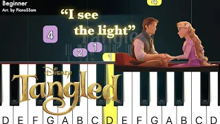 [Beginner] I see the light -Tangled | Piano Tutorial with Finger Numbers