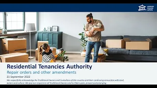 RTA Webinar: October 2022 rental law changes - Part 3 Repair orders and other amendments