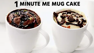 2 Mug Cakes Recipe - एक मिनट में एग्ग्लेस मग केक - chocolate, cookies & cream - cookingshooking