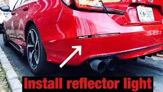 2018-2021 Honda Accord sport bumper reflector lights mod install