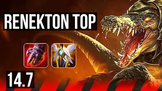 RENEKTON vs YONE (TOP) | 6 solo kills, 600+ games | EUW Master | 14.7