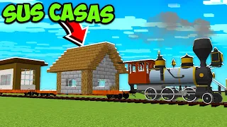 METÍ las CASAS de MIS AMIGOS en un TREN en MINECRAFT 🤣