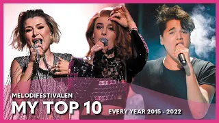 Melodifestivalen My Top 10 Every Year 2015 - 2022