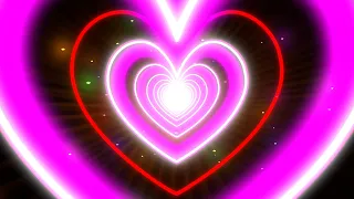 Heart Tunnel 💖❤️ Pink And Red Heart Tunnel Background Video Effects | Sparkling Stars | Sun Shining