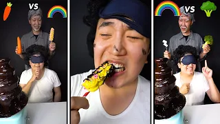 Left or Right Chocolate Fondue Emoji Challenge 3 || Funny Mukbang || TikTok - HUBA #shorts