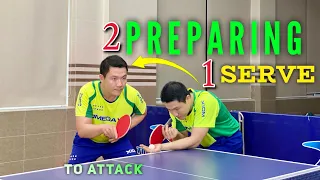 Ma Long and Xu Xin's way of preparing to attack after the serve | Tutorial