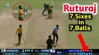 Ruturaj Gaikwad hits 7 Sixes on 7 Balls in Vijay Hazare Trophy Watch Full Video