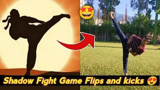 video games stunts in real life 2023#flipper  🤩 || Flips of shadow fight arena 🔥