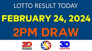 Lotto Result Today 2PM FEBRUARY 24 2024 (Saturday) 2D 3D 6D 6/42 6/55 PCSO