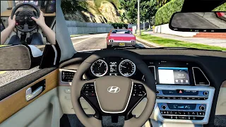 GTA 5 - 2015 Hyundai Sonata | NaturalVision Evolved [Steering Wheel gameplay]