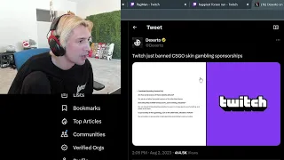 xQc reacts to Twitch banning CSGO skin gambling sponsorships