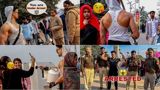 Ladies POLICE Ne Daat Diya😱😤 When Bodybuilder Goes Shirtless in Public with ( GYM Barbell Rod )😱💪