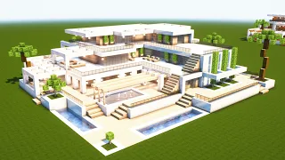 GROßE MODERNE VILLA mit POOL in MINECRAFT bauen TUTORIAL [HAUS 330] - Part 1