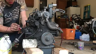 Kubota Z482 2 Cylinder Diesel Engine First Start