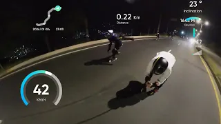 Velocidad registrada en patines bajando lomas en Medellin