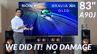 83" Sony Bravia XR A90J OLED TV Unboxing & Wall Mounting - XR83A90J