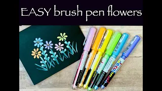 Illustration | EASY brush pen flowers | No Drawing Required | Karin Pigment Decobrush Markers