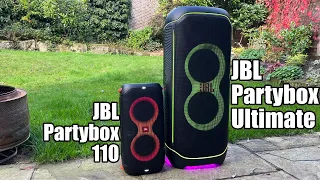 JBL Partybox Ultimate vs Partybox 110 - Big vs Small