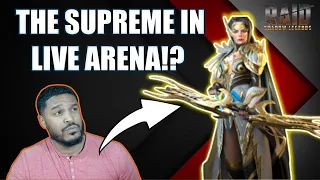 LIVE ARENA Re-gearing my Supreme Elhain for DAMAGE! Raid: Shadow Legends