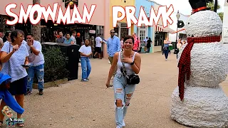 SNOWMAN PRANK 2024! -- Funny Scary Snowman Reactions