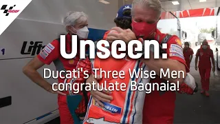 Unseen: Ducati's Three Wise Men congratulate Bagnaia