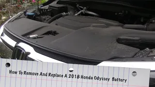 How To Remove And Replace A 2018 Honda Odyssey Battery