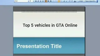 Top 5 Vehicles In GTA Online