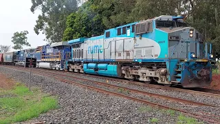 Trem da Rumo com 3 locomotivas liderada pela AC44i e Inpasa comandada passando por Votuporanga/SP