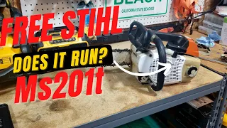 FREE Stihl Ms201t Chainsaw | Does it Run? | Easy Fix!