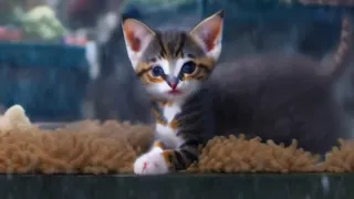 😺 cute kitten was caught in the rain - poor cute kitten - nature sound rain 💦