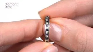 E4887- Sapphire & Diamond Eternity Ring In 9K White Gold