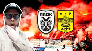 Football Wildest Fans! παοκ v αρησ Paok v Aris Thessaloniki Derby Greek Super League Greece Ultras