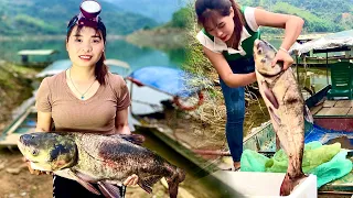 Catching Fish Overnight, 3 days on a deserted island by a young girl