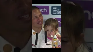 Usman khawaja's daughter touch Mike while interview in ashes.