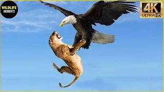 Eagle vs Lion Fight | Eagle Uses Attack Skills To Lift Lion Into The Sky | Animal Fight