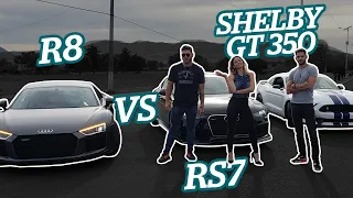 Probamos R8 vs Shelby GT350 y RS7 ¿Compraremos alguno para el canal?