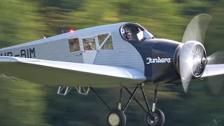 Classic Collector Planes approaching and landing at Oldtimer Fliegertreffen Hahnweide