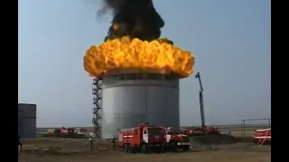 Тушение РВС-5000/Fire-extinguishing  of VST 5000 m3