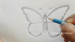 How to Draw an Easy Butterfly / Easy Butterfly Drawing ‎@amishaartcorner998 